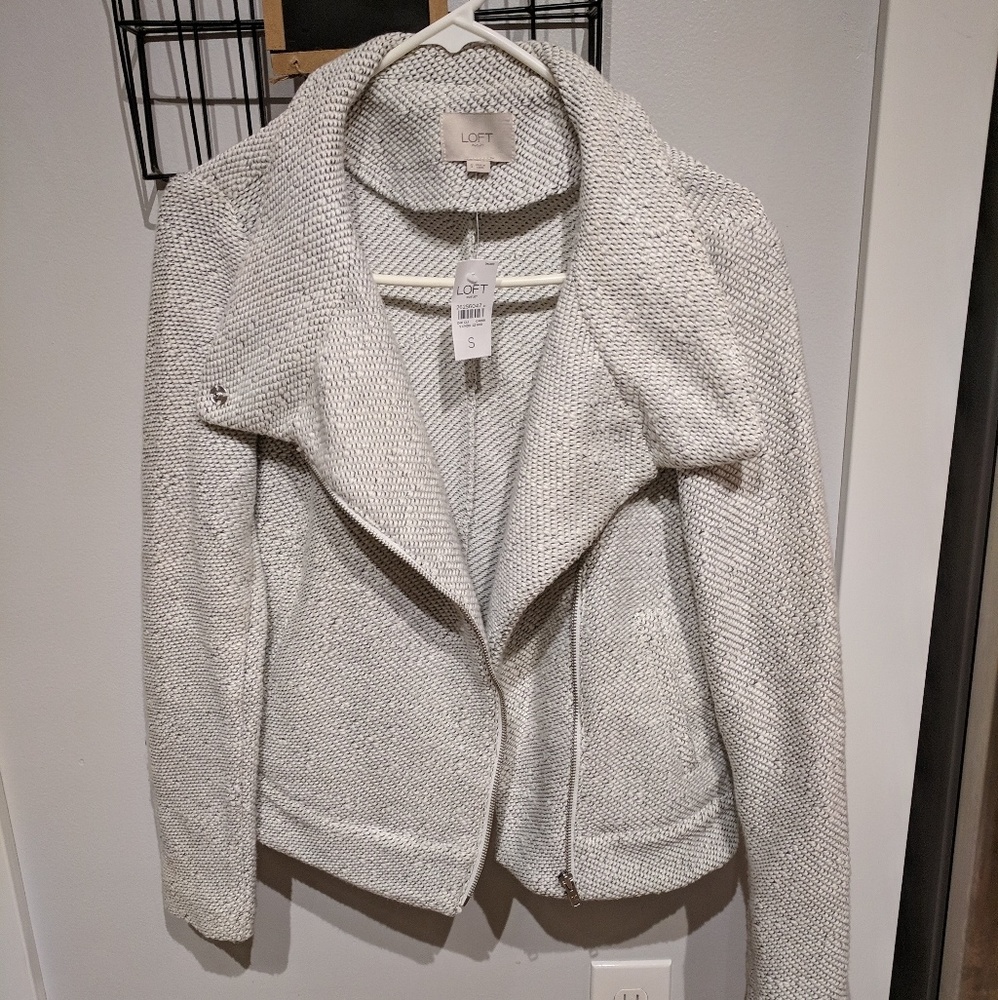 🆕 The Loft Womens Knit Moto Jacket / Sweater